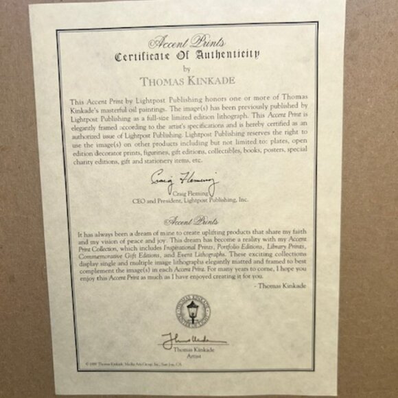 Thomas Kinkade "STAIRWAY TO PARADISE" Framed Print w/Certificate of Authenticity - Picture 3 of 12